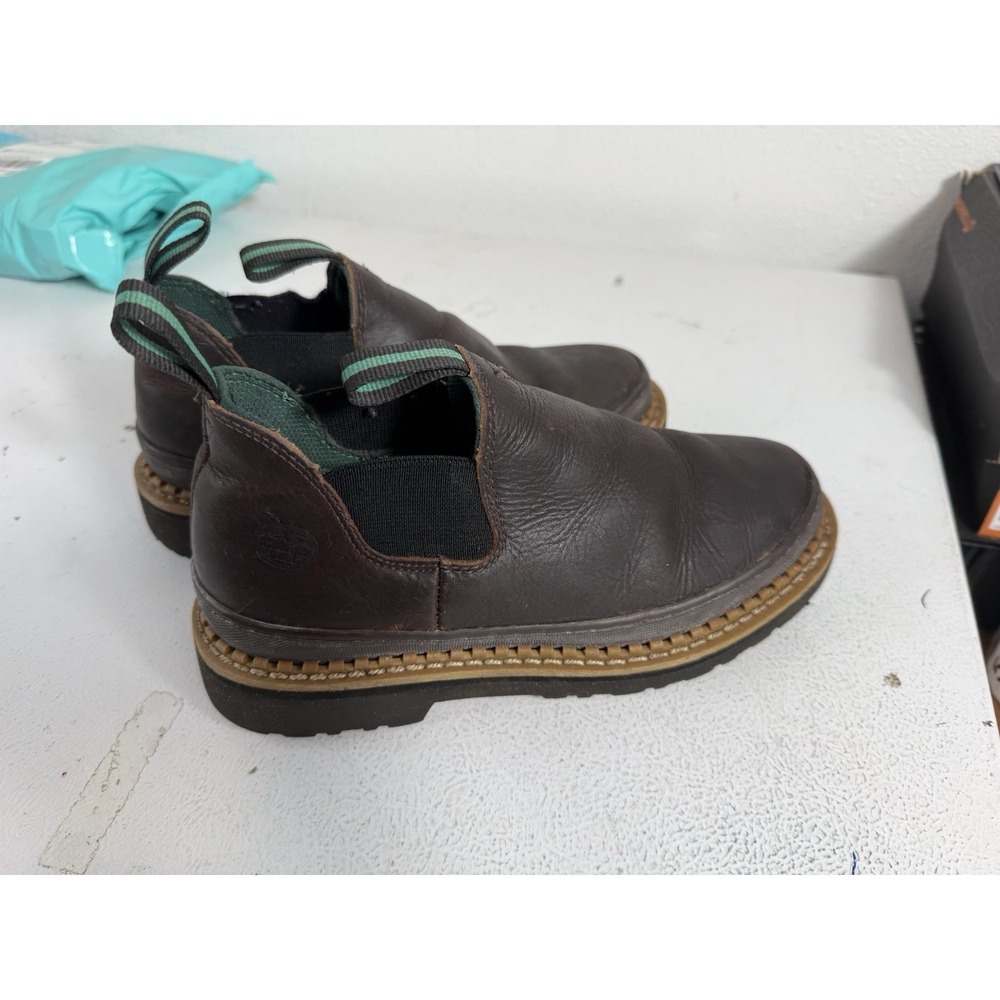 Georgia Giant Romeo Slip On Boots Mens Size 7.5 Brown Leather Work Shoe